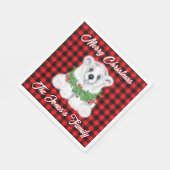 クリスマスかわいいホッキョクグマの子、サンタベアの子 スタンダードランチョンナプキン (角)