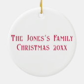 クリスマスかわいいホッキョクグマの子、サンタベアの子 セラミックオーナメント (裏面)