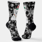 クリスマスかわいいホッキョクグマの子、サンタベアの子 ソックス (傾斜あり)