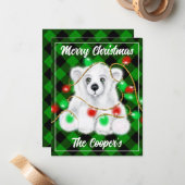 クリスマスかわいいホッキョクグマの子、サンタベアの子 ノートカード (正面/裏面インサイチュ)