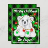 クリスマスかわいいホッキョクグマの子、サンタベアの子 ノートカード (正面/裏面)