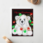 クリスマスかわいいホッキョクグマの子、サンタベアの子 ノートカード (正面/裏面インサイチュ)