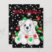 クリスマスかわいいホッキョクグマの子、サンタベアの子 ノートカード (正面/裏面)