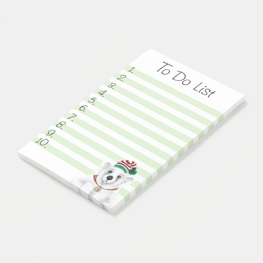 クリスマスかわいいホッキョクグマの子、サンタベアの子 ポストイット (アングル)