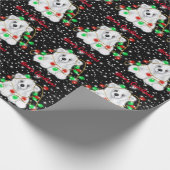クリスマスかわいいホッキョクグマの子、サンタベアの子 ラッピングペーパー (角)