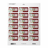 クリスマスかわいいホッキョクグマの子、サンタベアの子 ラベル (フルシート)