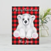 クリスマスかわいいホッキョクグマの子、サンタベアの子 招待状 (スタンド正面)