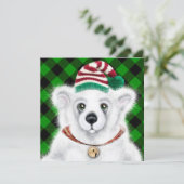 クリスマスかわいいホッキョクグマの子、サンタベアの子 招待状 (スタンド正面)