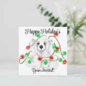 クリスマスかわいいホッキョクグマの子、サンタベアの子 招待状 (スタンド正面)