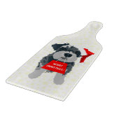 クリスマスかわいいミニチュアシュナウザードッグサンタハット カッティングボード (角)