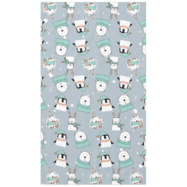 クリスマスかわいいモダン動物 テーブルクロス