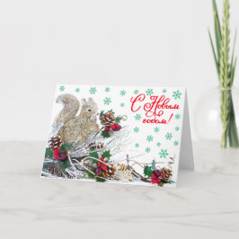 クリスマスかわいいリス素朴ヴィンテージ シーズンカード