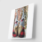 ****クリスマスかわいい仕上げ格言****時計 スクエア壁時計 (傾斜)