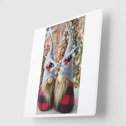 ****クリスマスかわいい仕上げ格言****時計 スクエア壁時計 (傾斜)