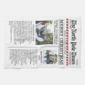 クリスマスかわいい写真お洒落おもしろい新聞 キッチンタオル (横)