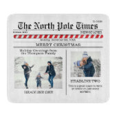 クリスマスかわいい写真コラージュシンプル新聞 カッティングボード (正面)