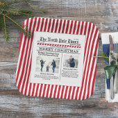 クリスマスかわいい写真コラージュシンプル新聞 ペーパープレート