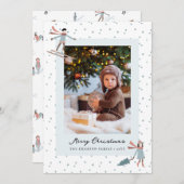 クリスマスかわいい写真ホリデーカード シーズンカード (正面/裏面)