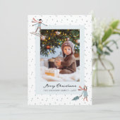クリスマスかわいい写真ホリデーカード シーズンカード (スタンド正面)