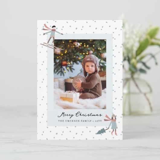 クリスマスかわいい写真ホリデーカード シーズンカード (スタンド正面)