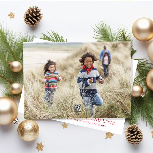 クリスマスかわいい喜びタイポグラフィシンプル2枚の写真 シーズンカード