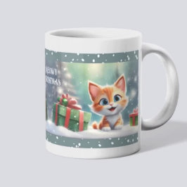 クリスマスかわいい子ネコ猫好き名マグカップ コーヒーマグカップ