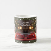 クリスマスかわいい子犬の恋人の名前マグカップ コーヒーマグカップ (中央)