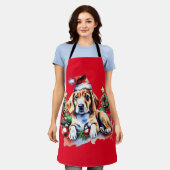クリスマスかわいい子犬 エプロン (着用した状態)