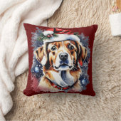 クリスマスかわいい子犬 クッション (ブランケット)