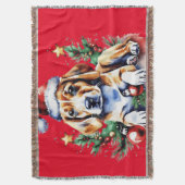 クリスマスかわいい子犬 スローブランケット (正面縦)