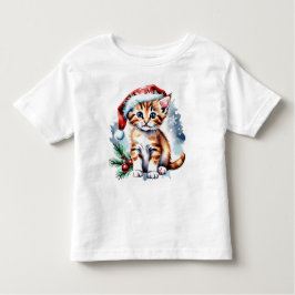 クリスマスかわいい子犬 トドラーTシャツ