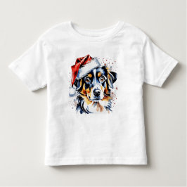 クリスマスかわいい子犬 トドラーTシャツ
