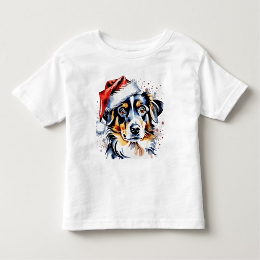 クリスマスかわいい子犬 トドラーTシャツ (正面)