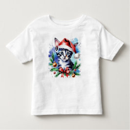 クリスマスかわいい子犬 トドラーTシャツ
