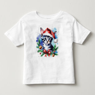 クリスマスかわいい子犬 トドラーTシャツ