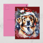 クリスマスかわいい子犬 ポストカード (正面/裏面)