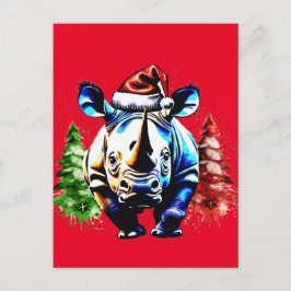 クリスマスかわいい子犬 ポストカード