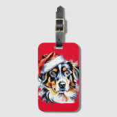 クリスマスかわいい子犬 ラゲッジタグ (正面縦)