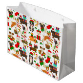 クリスマスかわいい子犬 ラージペーパーバッグ (裏面アングル)