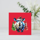 クリスマスかわいい子犬 招待状 (スタンド正面)