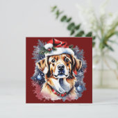 クリスマスかわいい子犬 招待状 (スタンド正面)