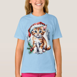 クリスマスかわいい子犬 Tシャツ