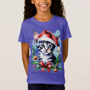 クリスマスかわいい子犬 Tシャツ