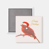 クリスマスかわいい小鳥 マグネット (正面/裏面)