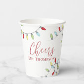 クリスマスかわいい応援カラフルストリングライト 紙コップ (裏面)