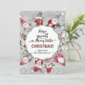 クリスマスかわいい格言スノーフレークグレーレッド写真 シーズンカード (スタンド正面)