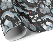 クリスマスかわいい森のキツネの動物のパターン ラッピングペーパー (ロールコーナー)