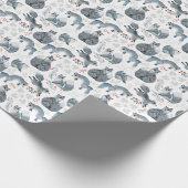 クリスマスかわいい森のキツネの動物の模様のラッピング ラッピングペーパー (角)