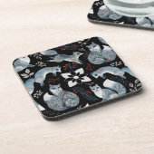 クリスマスかわいい森のキツネ動物のパターンクッション コースター (左側)