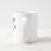 クリスマスかわいい漫画レッドノーズトナカイ ジャンボコーヒーマグカップ (裏面)